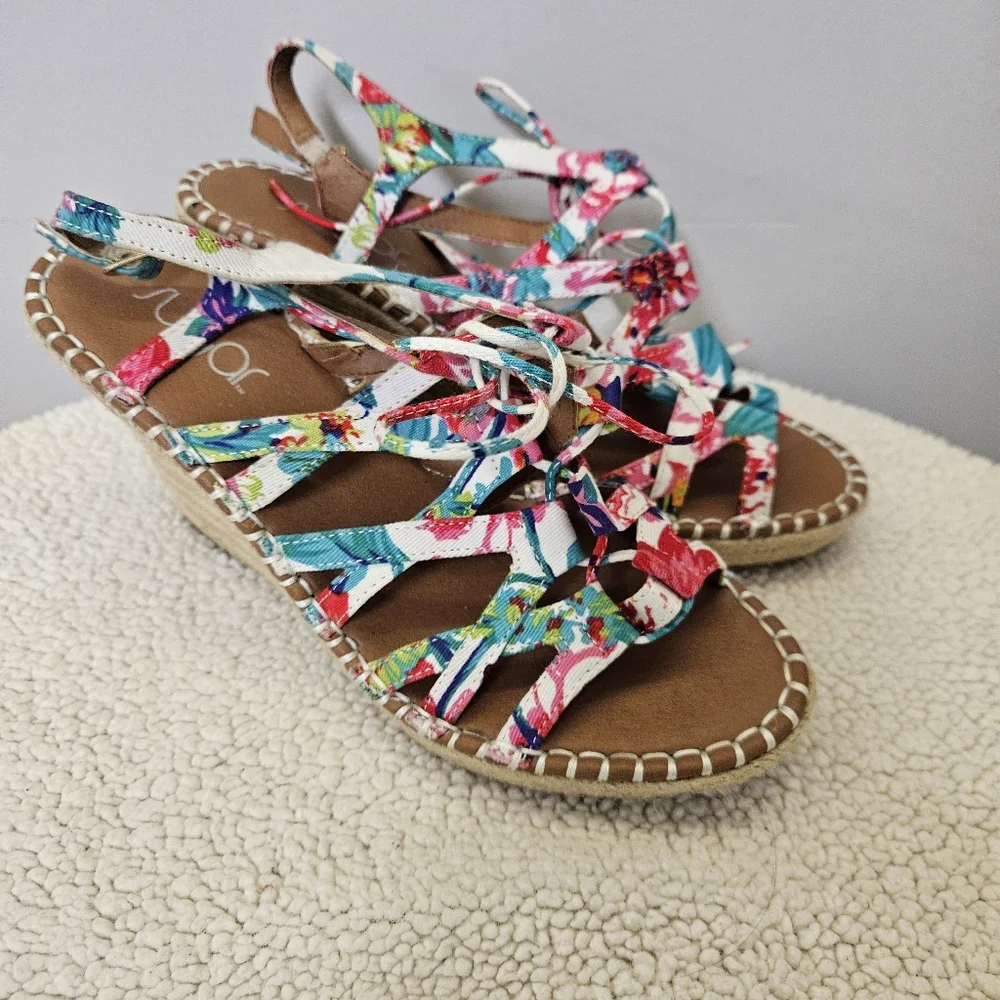 Sugar Colorful Strappy Wedge Sandals Size 8.5 - Picture 8 of 16